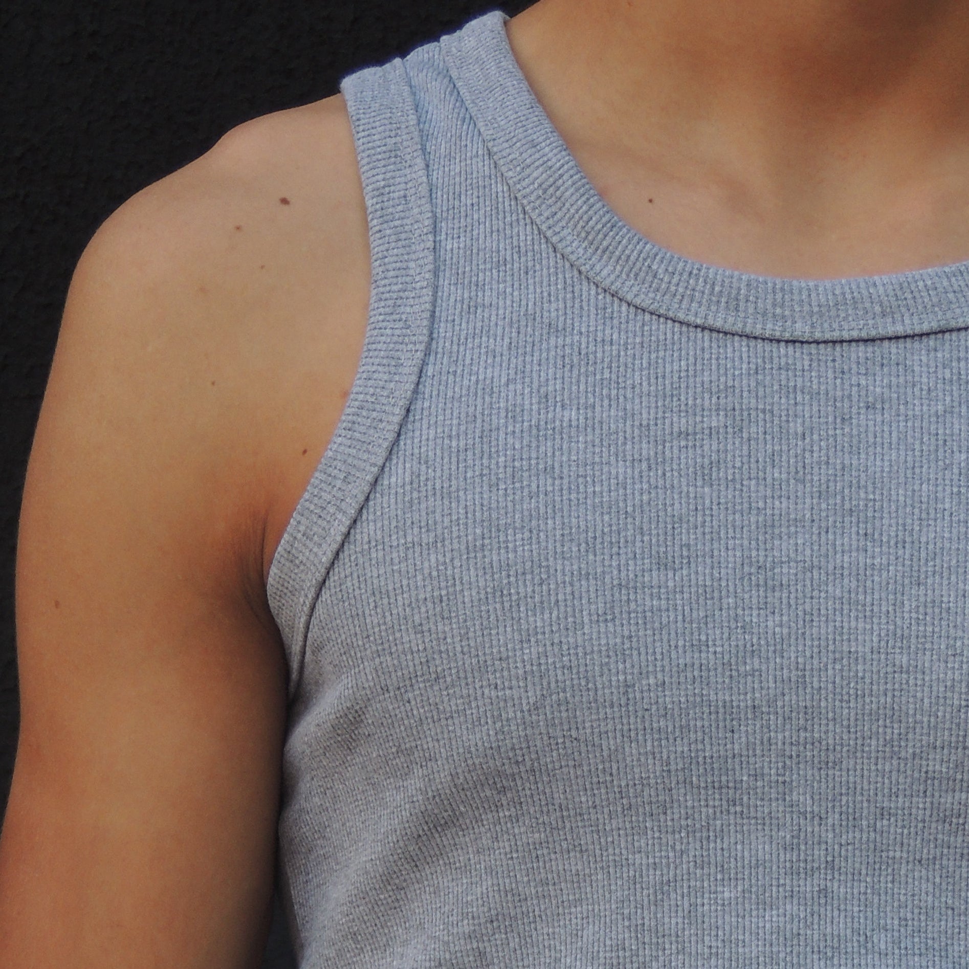 Regata Americana Canelada Cinza