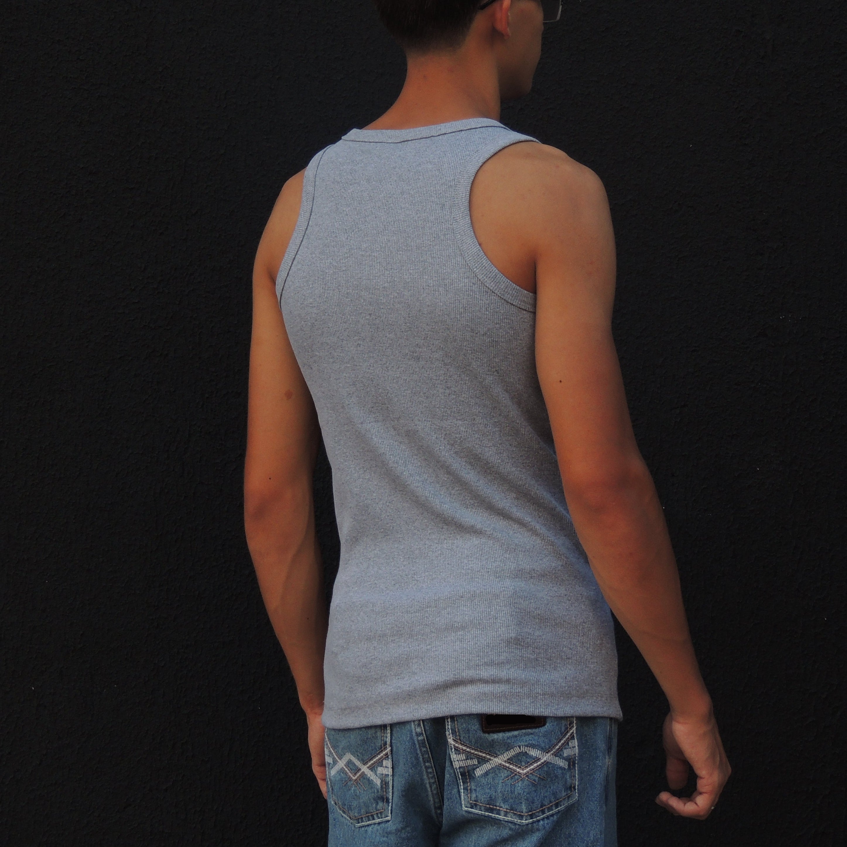 Regata Americana Canelada Cinza