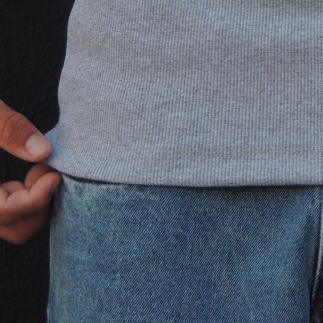 Regata Americana Canelada Cinza