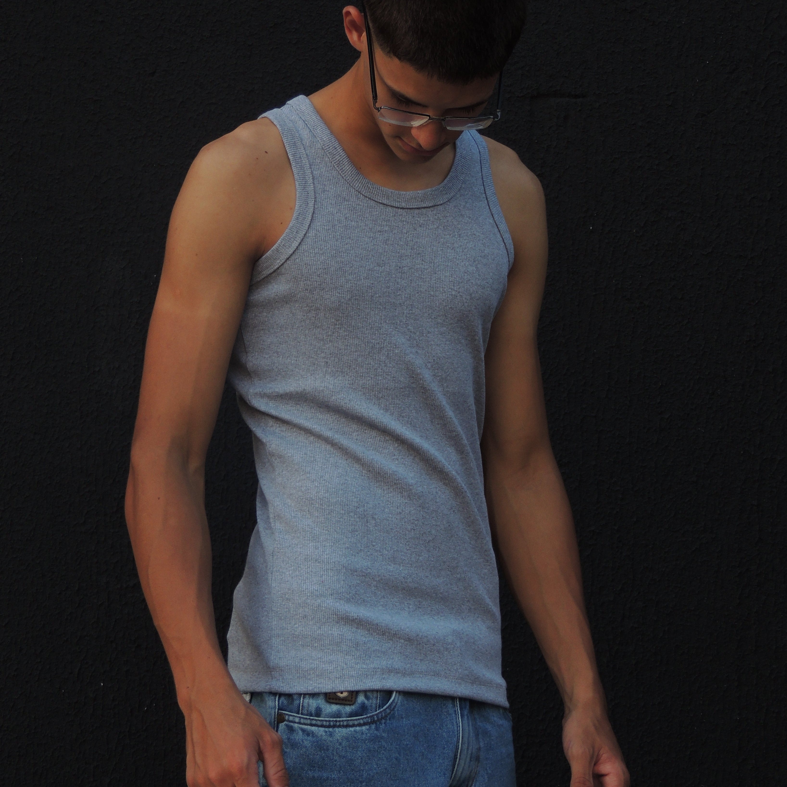 Regata Americana Canelada Cinza