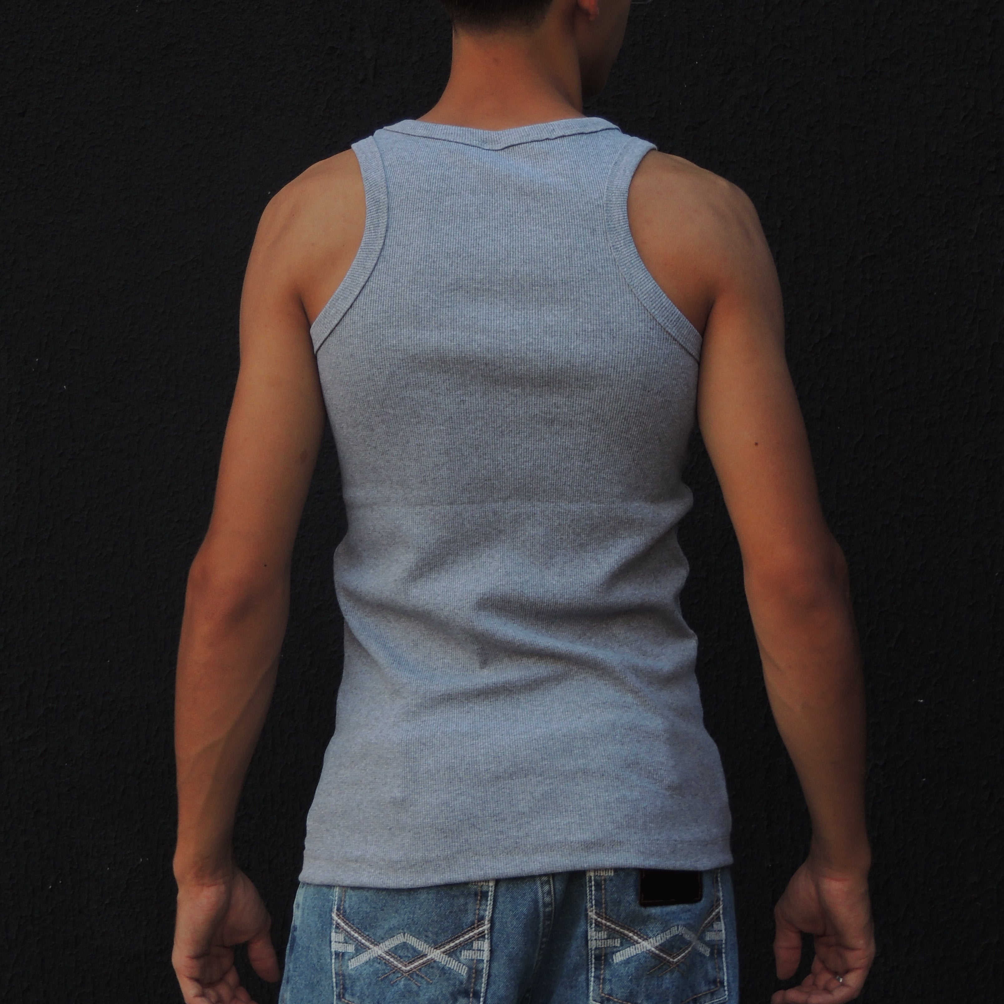 Regata Americana Canelada Cinza