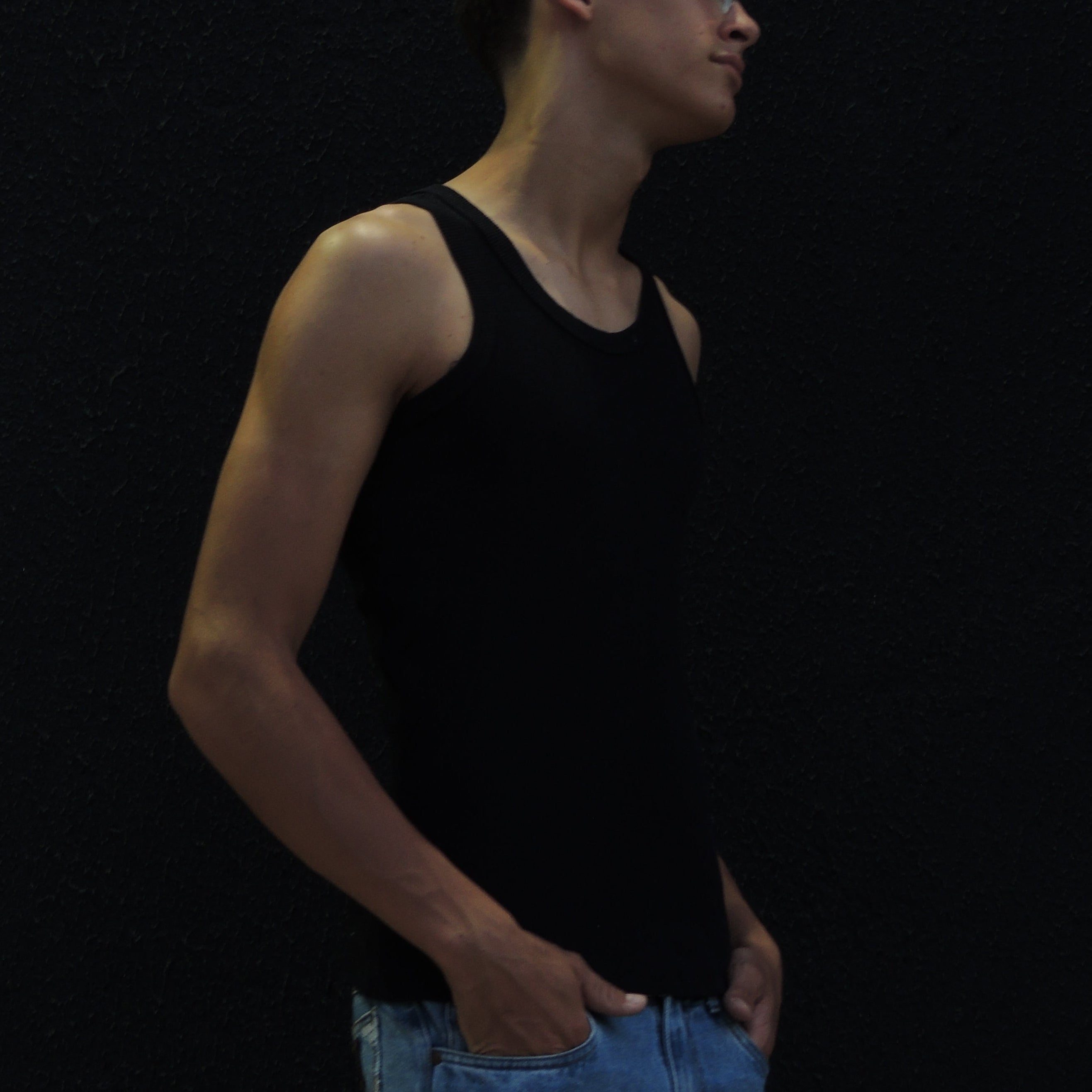 Regata Americana Canelada Preta