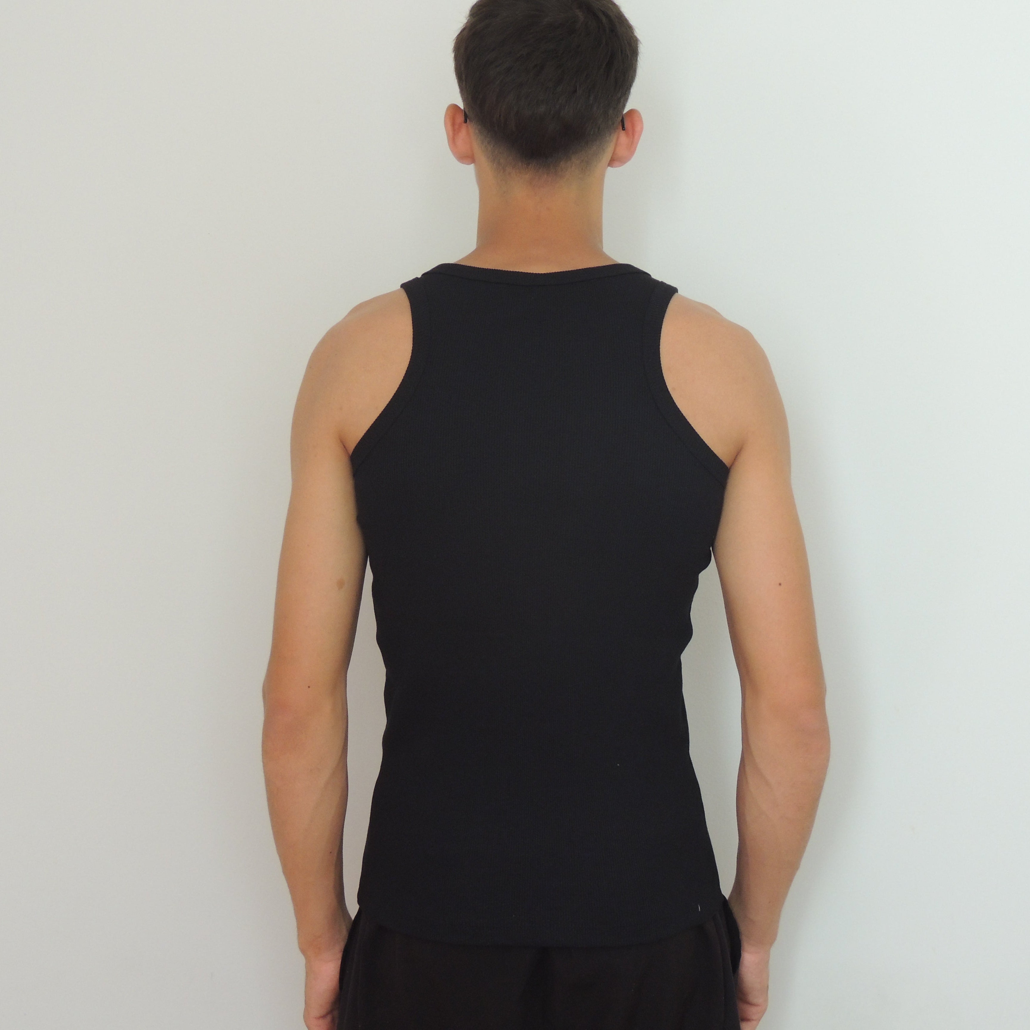 Regata Americana Canelada Slim Preta